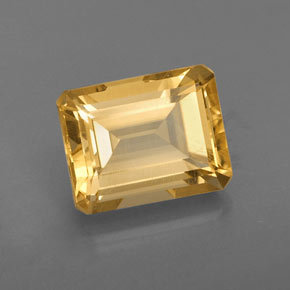 Citrino amarillo natural de 2,46 ct, corte esmeralda, VVS