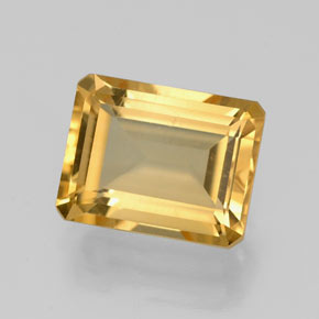 Citrino amarillo natural de 2,18 ct, corte esmeralda, VVS