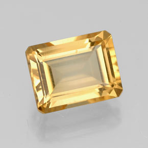 Citrino amarillo natural de 2,18 ct, corte esmeralda, VVS