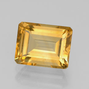 Citrino amarillo natural de 2,19 ct, corte esmeralda, VVS