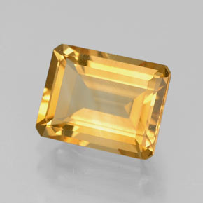 Citrino amarillo natural de 2,19 ct, corte esmeralda, VVS