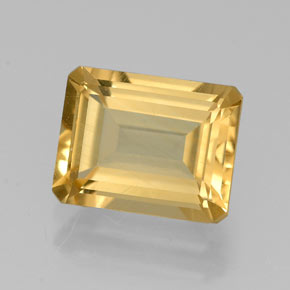 Citrino amarillo natural de 2,23 ct, corte esmeralda, VVS