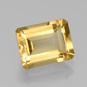 Citrino amarillo natural de 2,23 ct, corte esmeralda, VVS