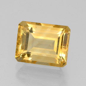 Citrino amarillo natural de 2,46 ct, corte esmeralda, VVS