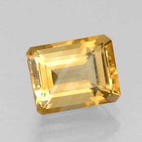 Citrino amarillo natural de 2,46 ct, corte esmeralda, VVS
