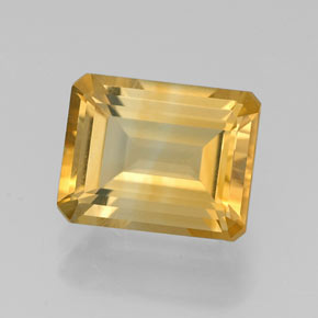 Citrino amarillo natural de 2,18 ct, corte esmeralda, VVS