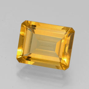 Citrino amarillo natural de 2,11 ct, corte esmeralda, VVS