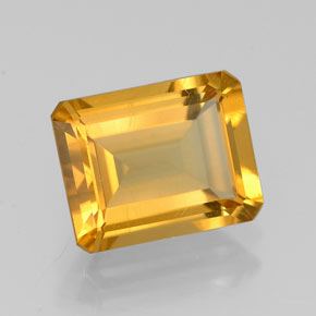 Citrino amarillo natural de 2,11 ct, corte esmeralda, VVS