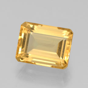 Citrino amarillo natural de 2,24 ct, corte esmeralda, VVS