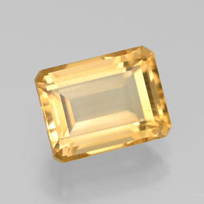 Citrino amarillo natural de 2,24 ct, corte esmeralda, VVS