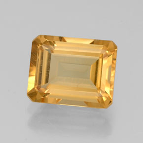 Citrino amarillo natural de 2,18 ct, corte esmeralda, VVS