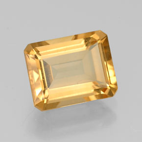 Citrino amarillo natural de 2,18 ct, corte esmeralda, VVS