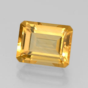 Citrino amarillo natural de 2,21 ct, corte esmeralda, VVS