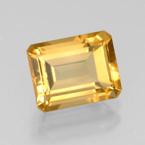 Citrino amarillo natural de 2,21 ct, corte esmeralda, VVS