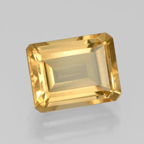 Citrino amarillo natural de 2,22 ct, corte esmeralda, VVS