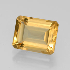 Citrino amarillo natural de 2,22 ct, corte esmeralda, VVS