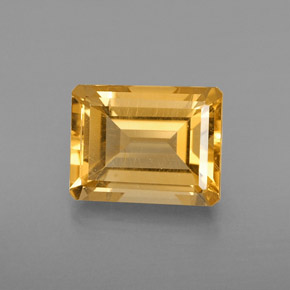 Citrino amarillo natural de 2,37 ct, corte esmeralda, VVS