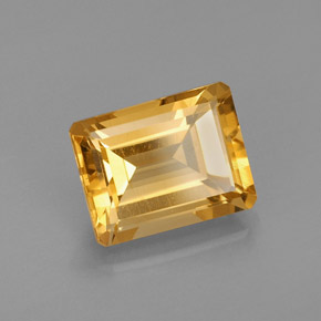 Citrino amarillo natural de 2,37 ct, corte esmeralda, VVS