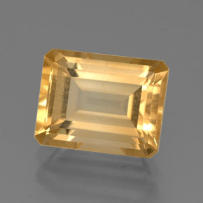 Citrino amarillo natural de 2,32 ct, corte esmeralda, VVS