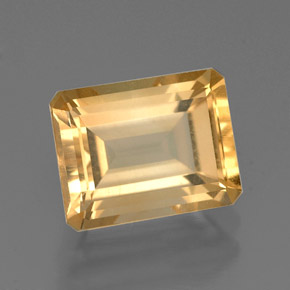 Citrino amarillo natural de 2,32 ct, corte esmeralda, VVS