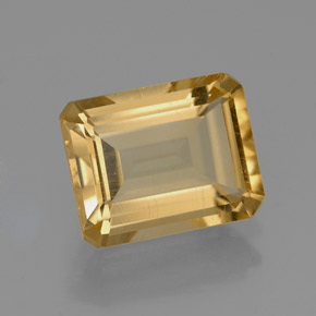Citrino amarillo natural de 2,10 ct, corte esmeralda, VVS