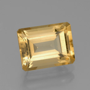 Citrino amarillo natural de 2,19 ct, corte esmeralda, VVS