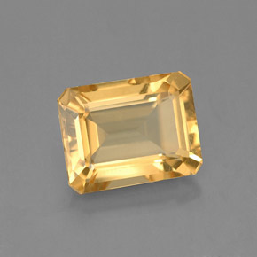 Citrino amarillo natural de 2,35 ct, corte esmeralda, VVS-VS