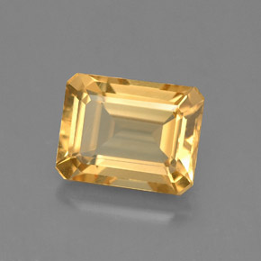 Citrino amarillo natural de 2,35 ct, corte esmeralda, VVS-VS
