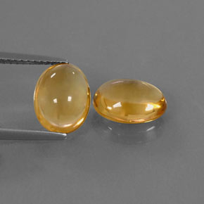 Gemas de citrino amarillo natural de  ct, corte óvalo, transparente
