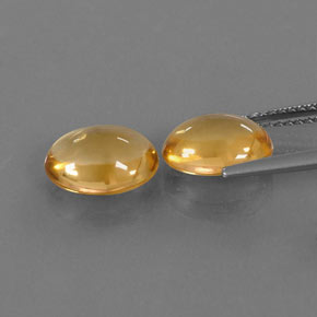 Gemas de citrino amarillo natural de  ct, corte óvalo, transparente