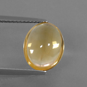 Citrino amarillo natural de 3,02 ct, corte óvalo, transparente