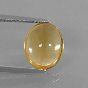 Citrino amarillo natural de 2,77 ct, corte óvalo, transparente