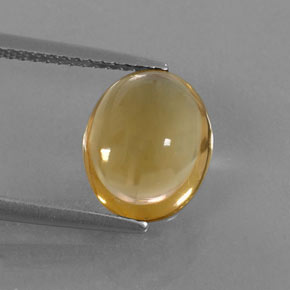 Citrino amarillo dorado natural de 3,32 ct, corte óvalo, transparente