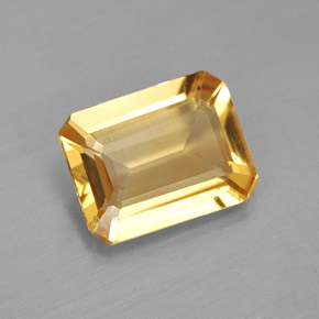 Citrino amarillo natural de 1,69 ct, corte esmeralda, VS
