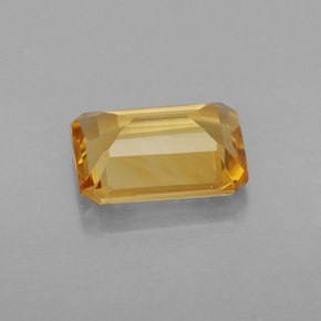 Citrino amarillo natural de 1,69 ct, corte esmeralda, VS