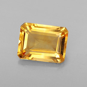 Citrino amarillo natural de 1,97 ct, corte esmeralda, VVS-VS