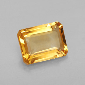 Citrino amarillo natural de 1,97 ct, corte esmeralda, VVS-VS