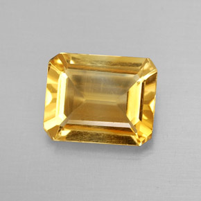 Citrino amarillo natural de 1,68 ct, corte esmeralda, VVS-VS