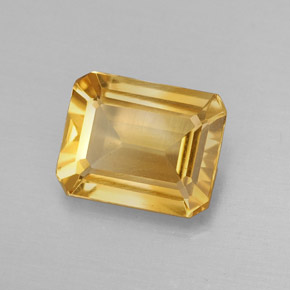 Citrino amarillo natural de 1,68 ct, corte esmeralda, VVS-VS