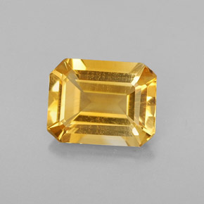 Citrino amarillo natural de 1,69 ct, corte esmeralda, VVS-VS