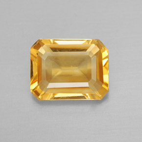 Citrino amarillo natural de 1,83 ct, corte esmeralda, VVS-VS