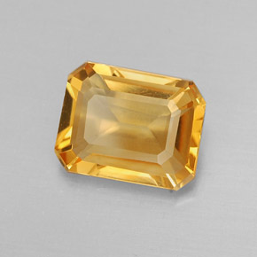 Citrino amarillo natural de 1,83 ct, corte esmeralda, VVS-VS