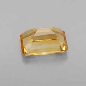 Citrino amarillo natural de 1,94 ct, corte esmeralda, VS