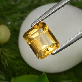 Citrino amarillo natural de 1,98 ct, corte esmeralda, VVS-VS