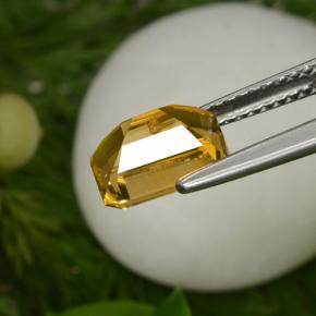 Citrino amarillo natural de 1,98 ct, corte esmeralda, VVS-VS