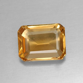 Citrino amarillo natural de 1,84 ct, corte esmeralda, VVS-VS