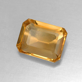 Citrino amarillo natural de 1,84 ct, corte esmeralda, VVS-VS