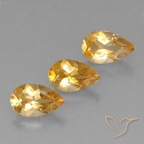 Gemas de Citrino Dorado natural de 2.31 ct, En forma de pera, VVS-VS