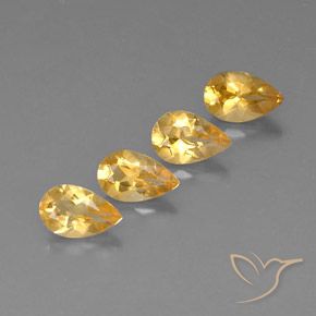 Gemas de Citrino Gold  natural de 2.66 ct, En forma de pera, VVS-VS