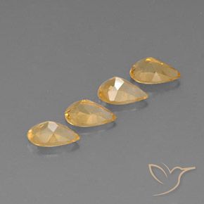 Gemas de Citrino Gold  natural de 2.66 ct, En forma de pera, VVS-VS
